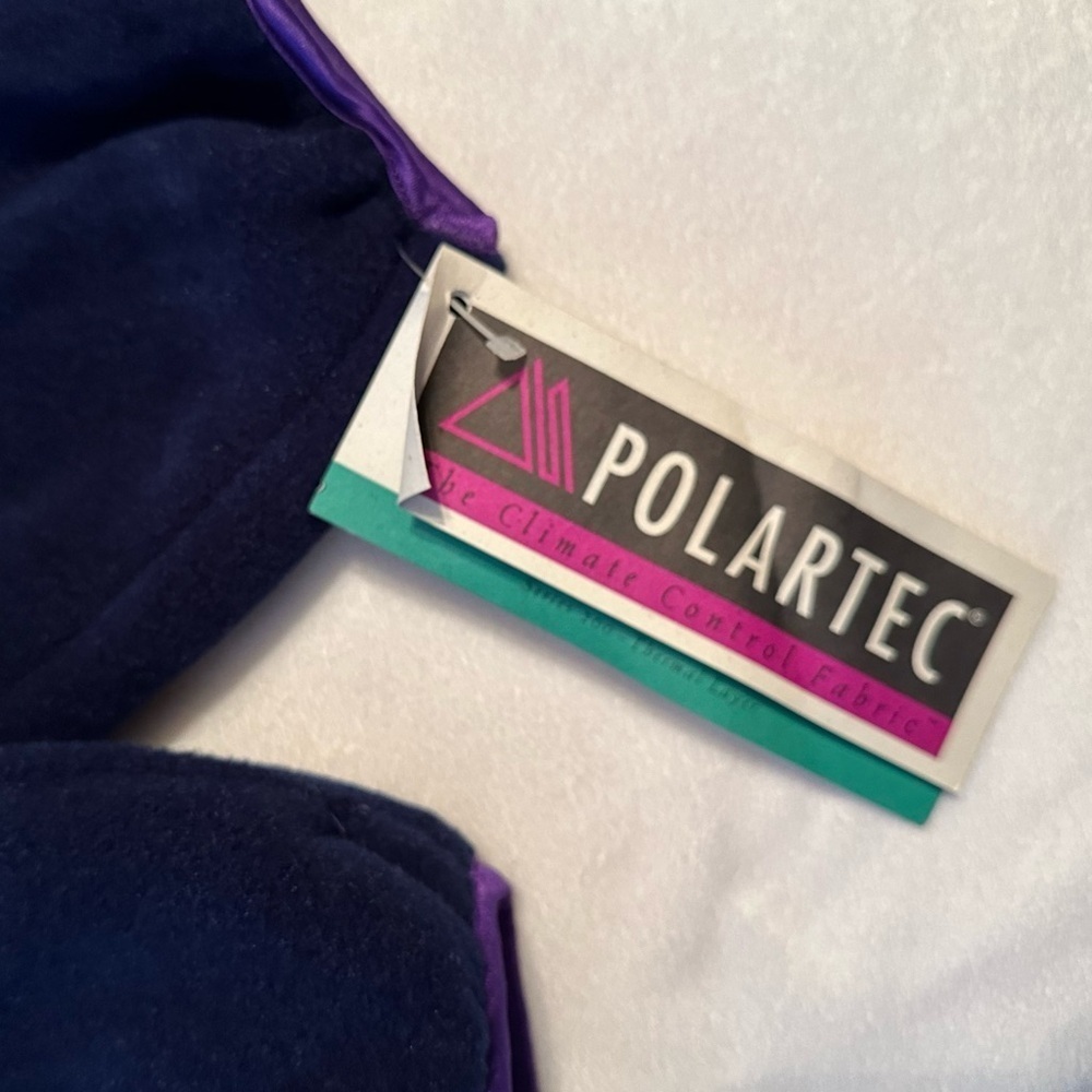 Vintage 1994 LL Bean NWT Kids Polartec Fleece Jacket S Girls Navy Blue Purple - Picture 6 of 10